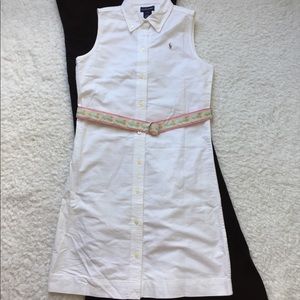 Ralph Lauren Blue Tag Girls Cotton Dress Size 14